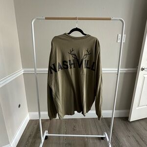 XXL Olive Green Nashville Graphic Long Sleeve Tee